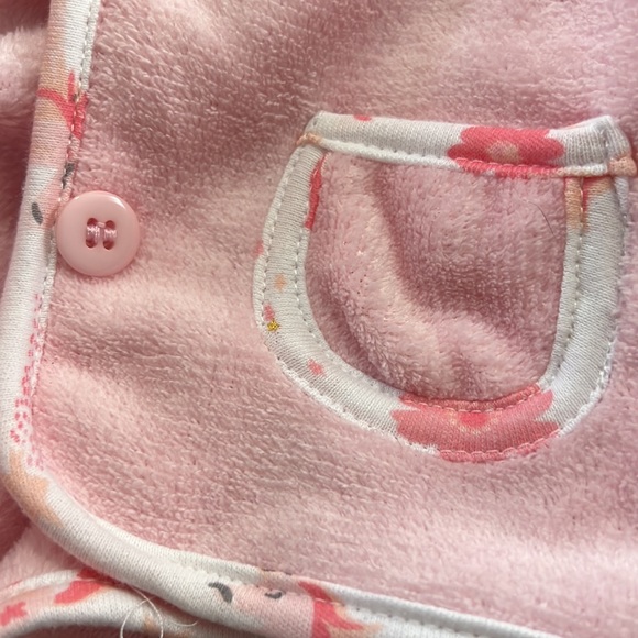 NWT Baby 6/9 months pink button up hooded coat Jacket Unicorn Pink and white - Picture 9 of 10